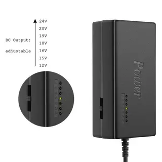 Universal Adapter 96W อะแดปเตอร์ปรับไฟได้ 12V-24V พร้อมหัวเปลี่ยน 8 หัว ชาร์จโน๊ตบุ๊ค จอคอม