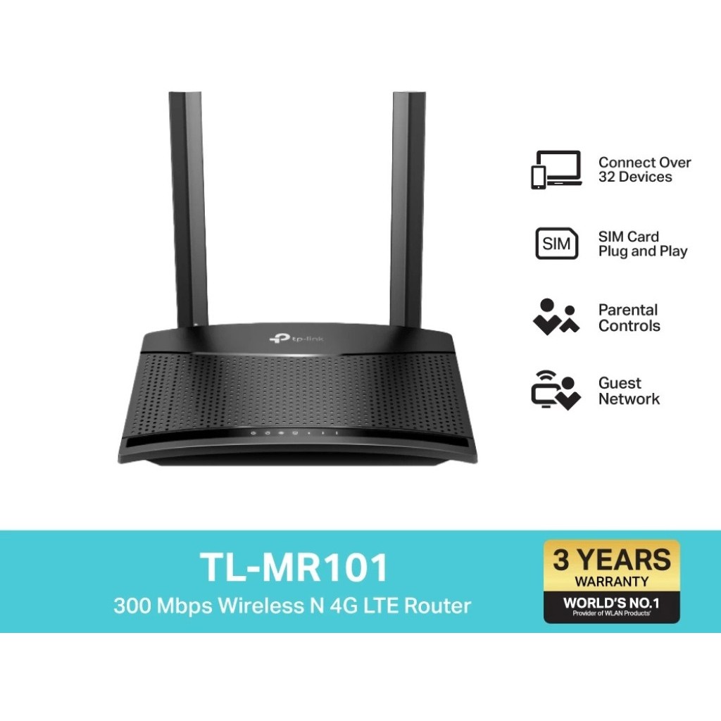 TP-LINK 4G Router TP-LINK (TL-MR101) Wireless N300 เราเตอร์ใส่ซิม 4G