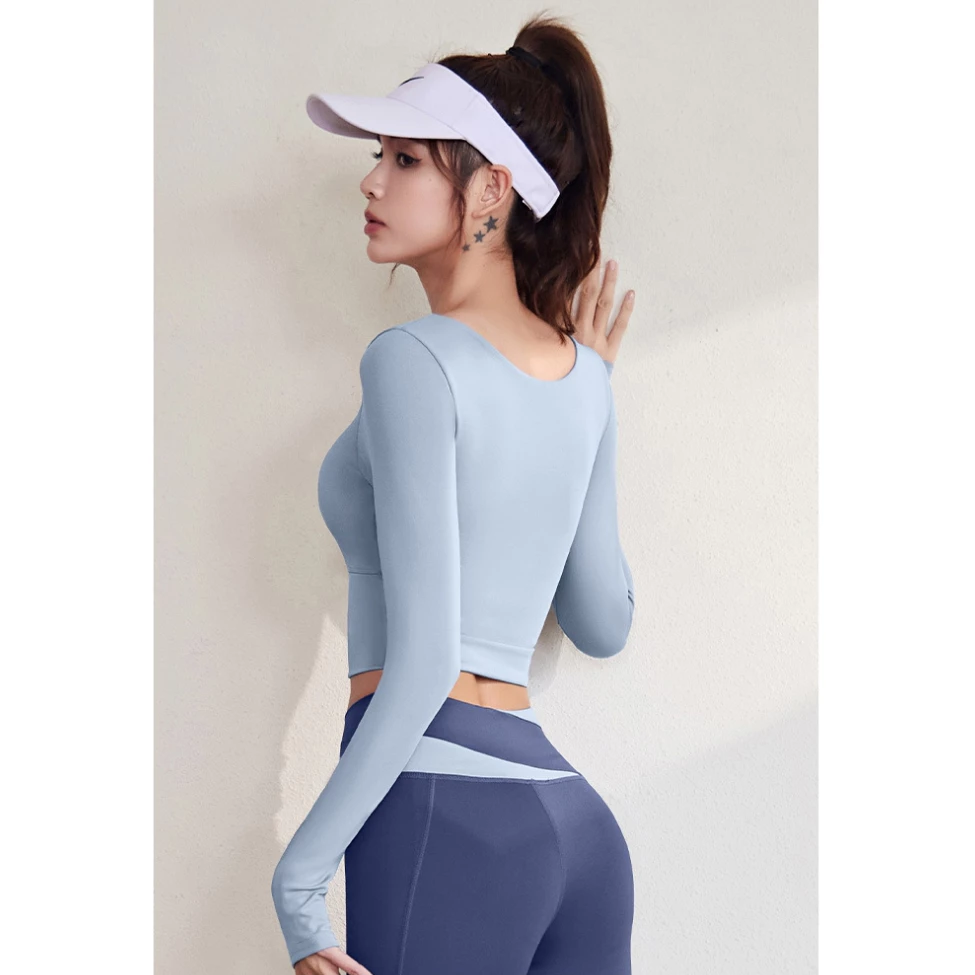 mvp sport เสื้อยืดกีฬาผู้หญิง แขนยาว เสื้อโยคะ thumbnail 7