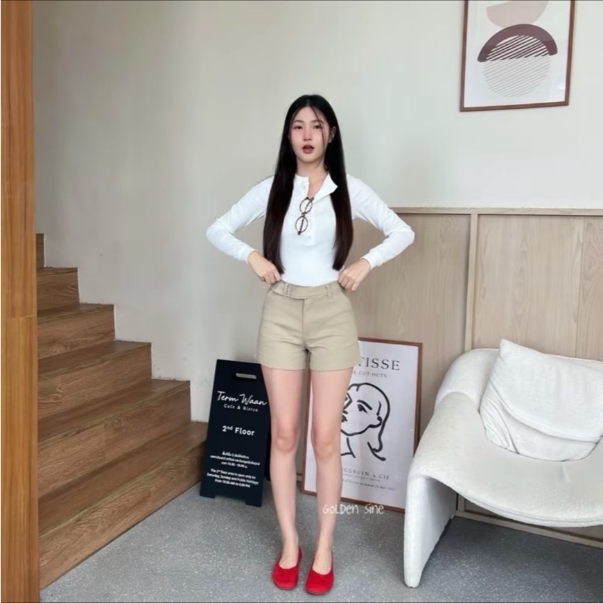 Acasey กางเกงยีนส์ผู้หญิง ขาสั้น ผ้ายืด Rebel Short แต่งเข็มขัด ผ้านิ่มไม่แข็ง ไซส์ S – XL ราคา ถูกที่สุด ดีลบีเคเค แกลเลอรีภาพที่ 2