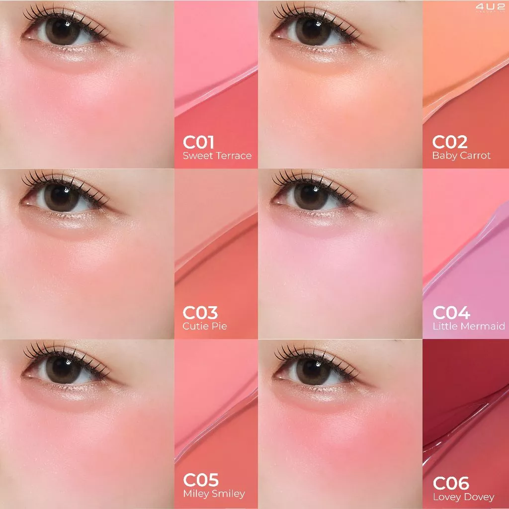 4U2 Blush On Duo Cream บลัชออนดูโอ้ครีม 2 สีในตลับ ติดทนนาน thumbnail 4
