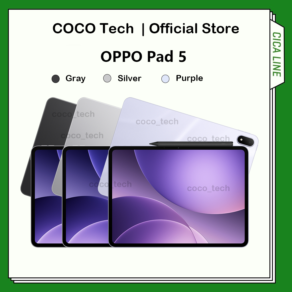 OPPO Pad 5 รุ่น WiFi Mediatek Dimensity 9400+ 12.1" LCD 3000 × 2120 พิกเซล 10420 mAh 67W ColorOS 16