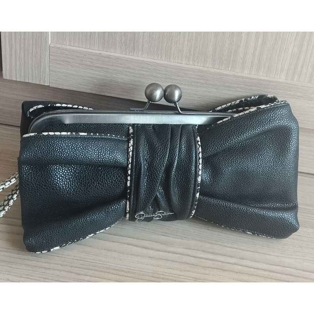 🌺กระเป๋าคลัทช์งานหนัง แบรนด์ Jessica Simpson มือสอง🌺