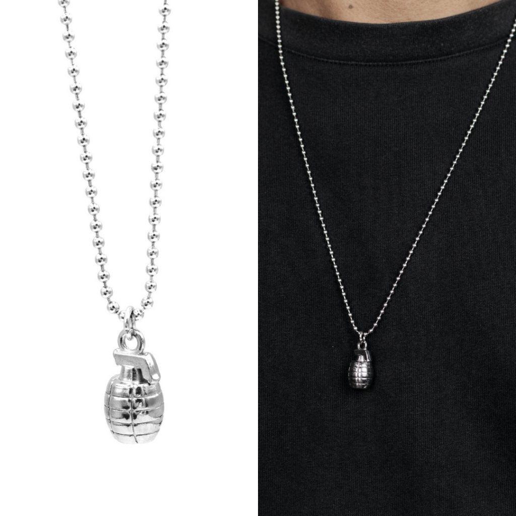 MLS | Metal Clutch สร้อยคอสแตนเลส ห้อยจี้รูปบอมบ์