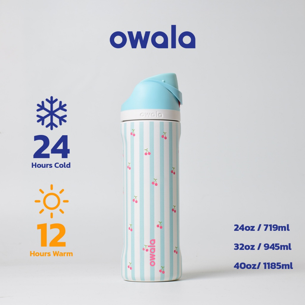 ขวดน้ำเก็บอุณหภูมิ Owala FreeSip สแตนเลส304 24oz 32oz 40oz เก็บเย็นยาวนาน ฝาปิดแน่นหนา