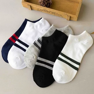 NP-1024 แพ็ค 5 คู่ 5ลาย ถุงเท้าสีพื้นคาดสี 5 แบบ ถุงเท้าแฟชั่น ถุงเท้าข้อสั้น ลายน่ารักเนื้อผ้านุ่ม