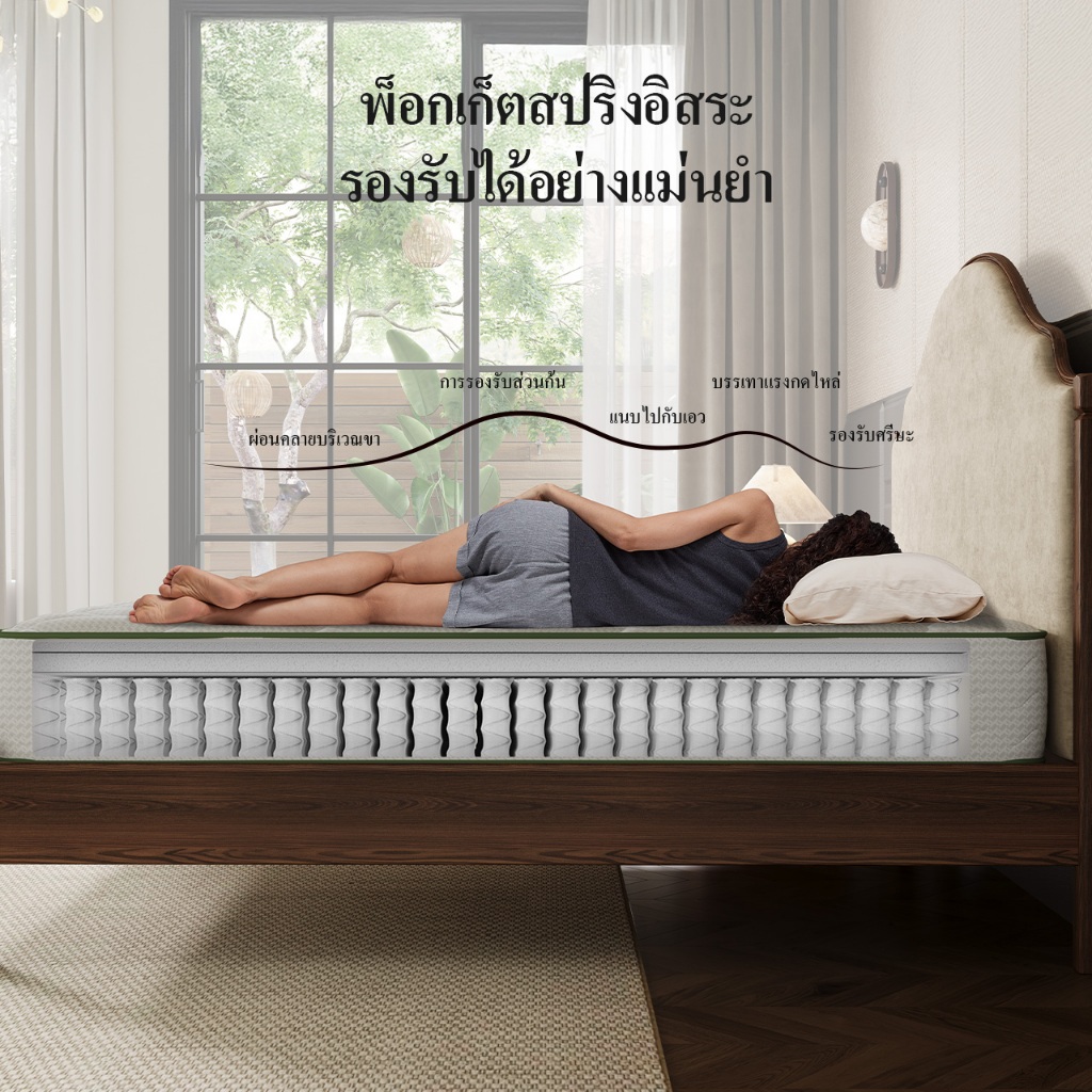 Novilla ที่นอนพ็อกเก็ตสปริง นุ่มเงียบ ระบายอากาศดี หนา 10 นิ้ว รุ่นMetaDream รับประกัน 10 ปี แถมหมอน รูปที่ 8