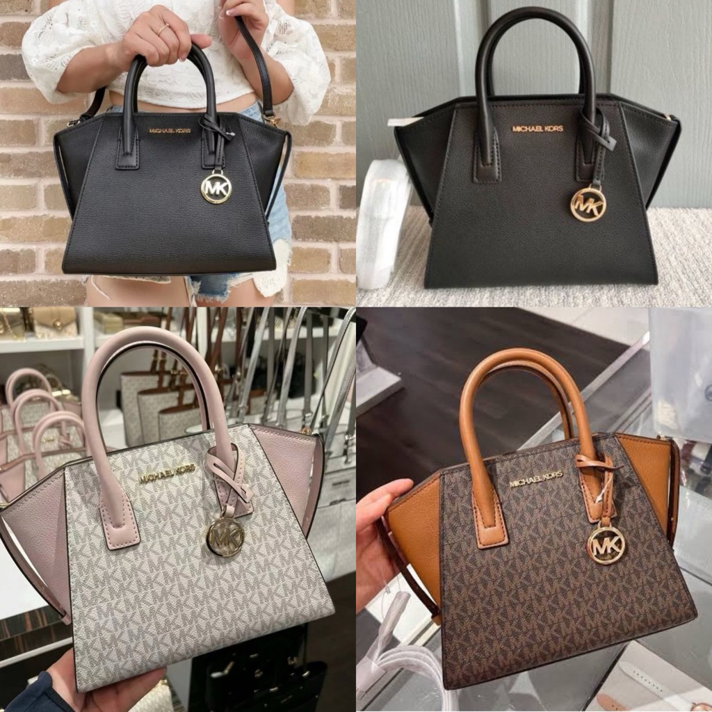 คป 🎀 (สด-ผ่อน) กระเป๋า เอ็มแค 8661 35F1G4VM2L เอ็มแค Avril Small Logo Top-Zip Satchel