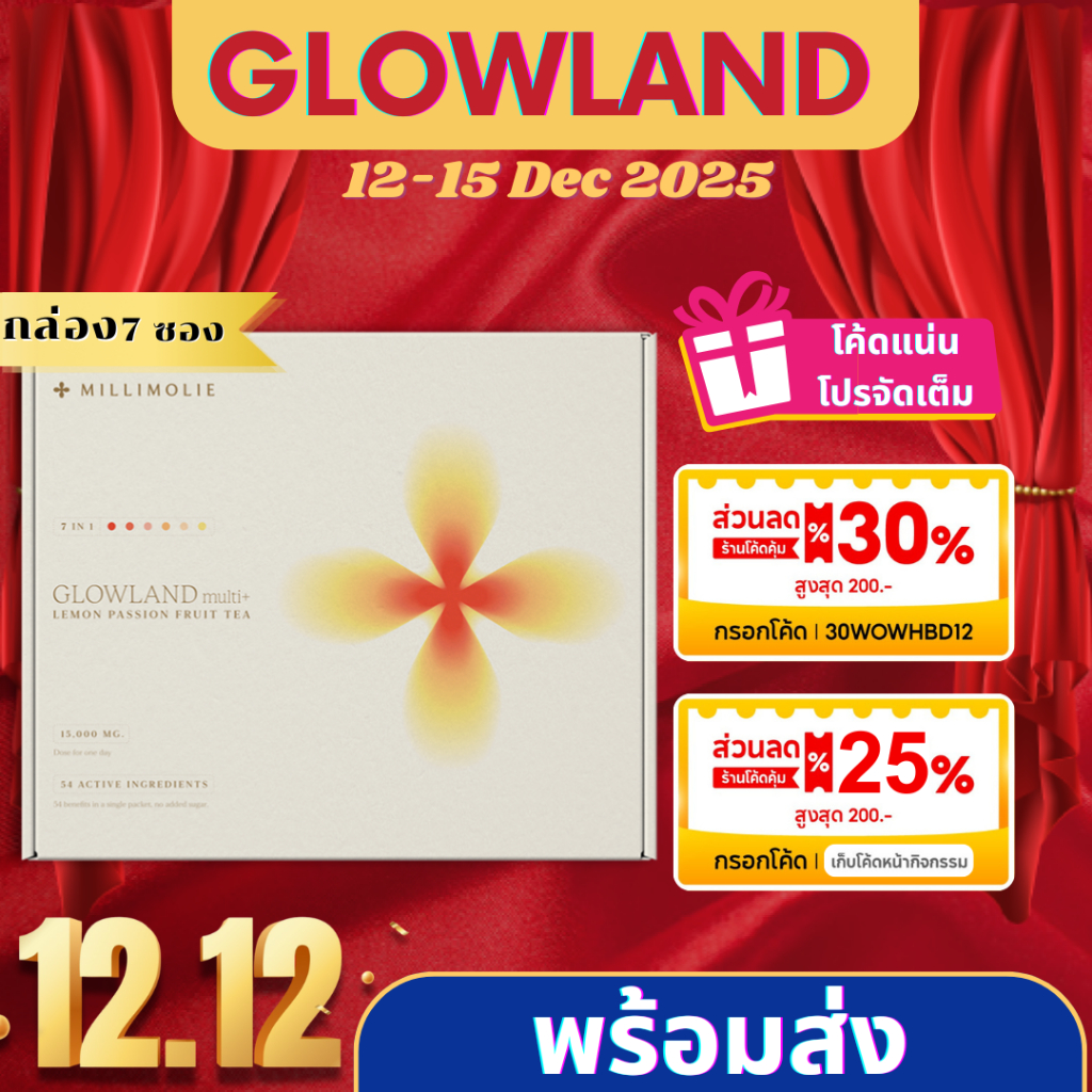 [พร้อมส่ง] Glowland สูตรใหม่ วิตามินบำรุงผิว วิตามินกันแดด ลดฝ้า Glosscera วิตามินอาหารผิว millimoli