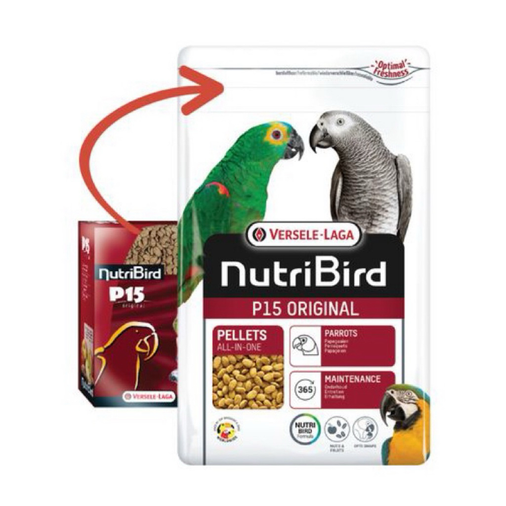 🅺🅺🅵 (3kg.) Nutribird P15 Original แพคเกจโรงงาน อาหารนกแก้ว