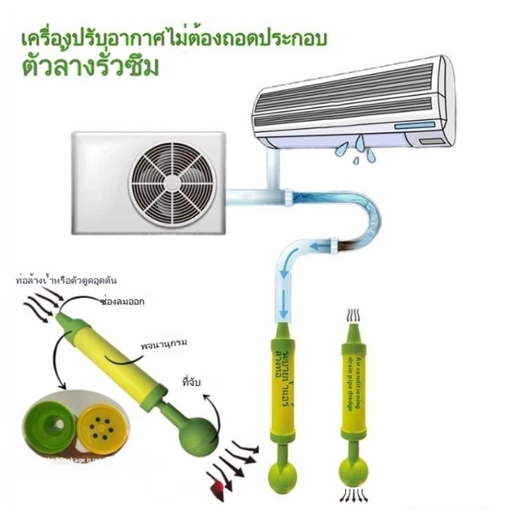 ครื่องปรับอากาศรั่วเครื่องมือขุดลอกสําหรับเครื่องปรับอากาศในครัวเรือนท่อระบายน้ํารั่ว ปั๊มมือแก้น้ำแอร์หยด