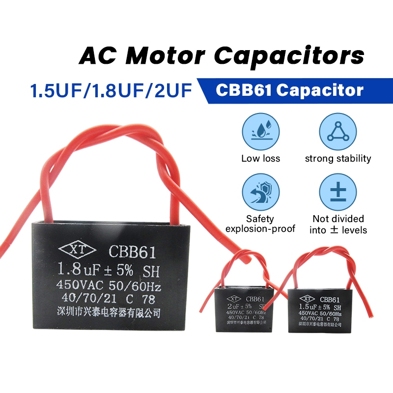 คาปาซิเตอร์ พัดลม Capacitor CBB61 คาปา ตัวเก็บประจุตัว C คาปาซิเตอร์พัดลม1.5uF/1.8uF/2.0uF อะไหล่พัดลม
