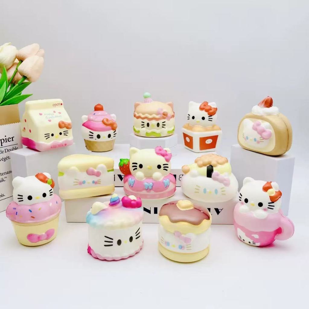 ของเล่นบีบคลายเครียดรูปเฮลโลคิตตี้ทำจาก PU สำหรับเด็ก รูปการ์ตูนน่ารัก ช่วยคลายเครียด สินค้าพร้อมส่ง