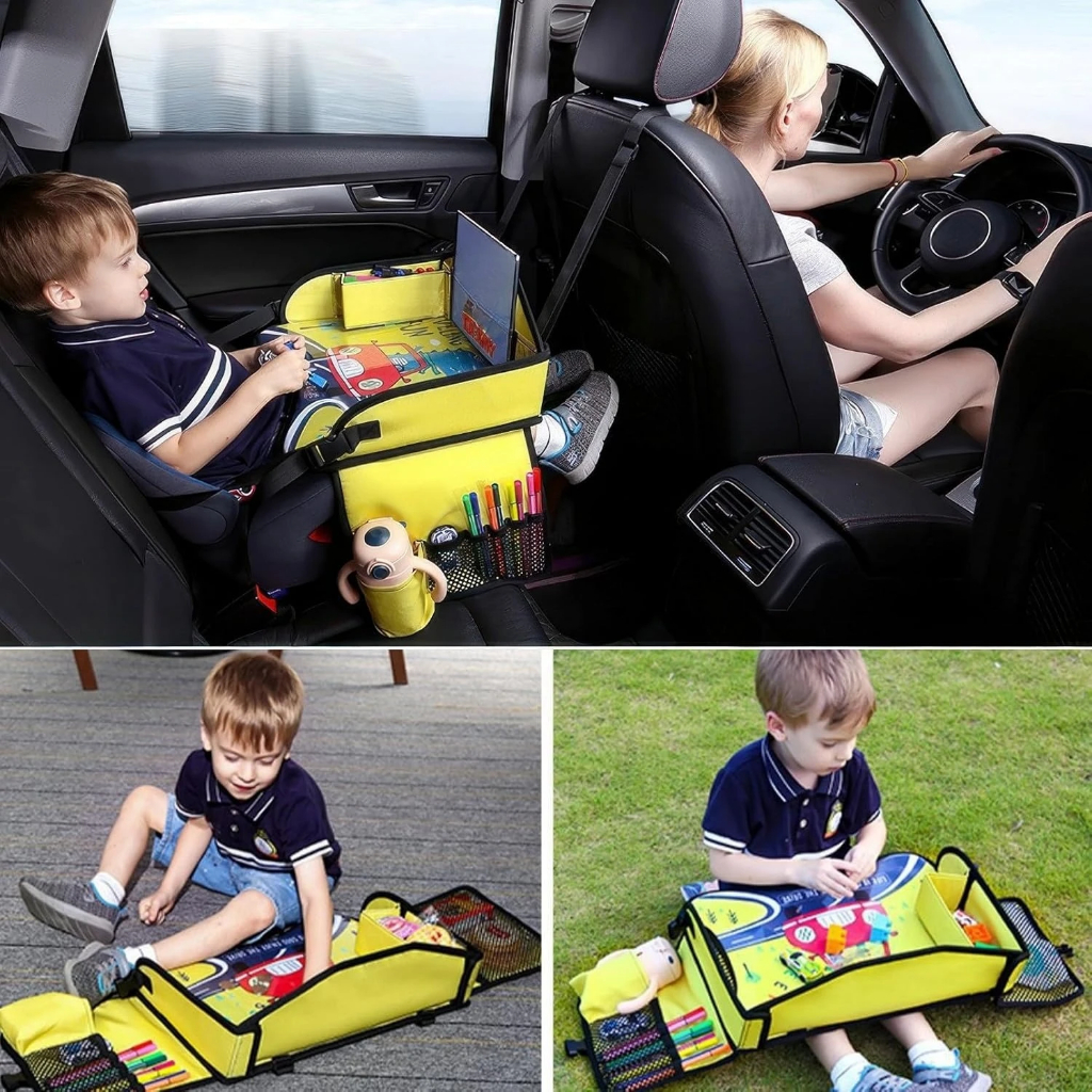 ⚡ประเทศไทย 24 ชั่วโมง⚡ถาดรองคาร์ซีท พับเก็บได้ ถาดเด็กรถ มัลติฟังก์ชัน ถาดวางเครื่องดื่ม กันน้ํา ถาดรองคาร์ซีท - รูปที่ 3