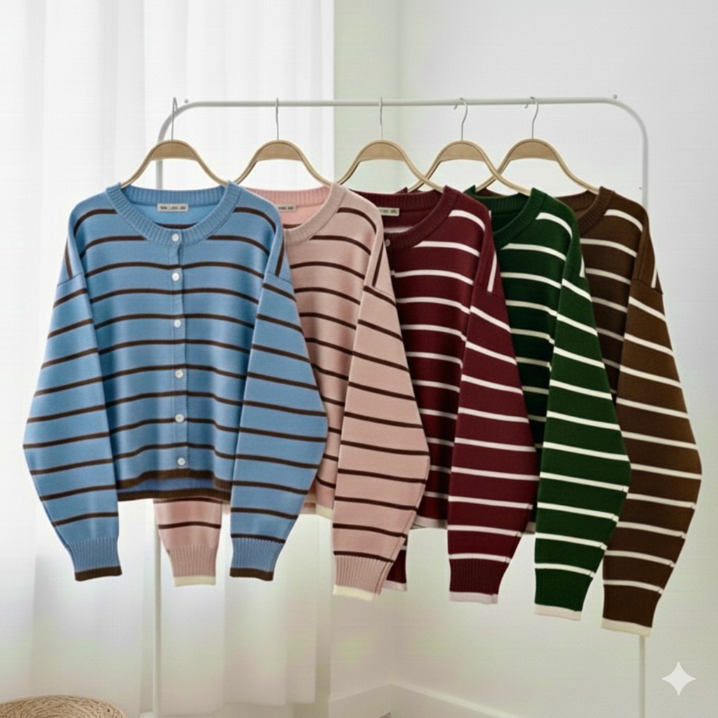 ( พร้อมส่ง ) รุ่นใหม่ คาร์ดิแกนไหมพรมรุ่น Candy (สีจริงดูที่รูปภาพเดี่ยว)