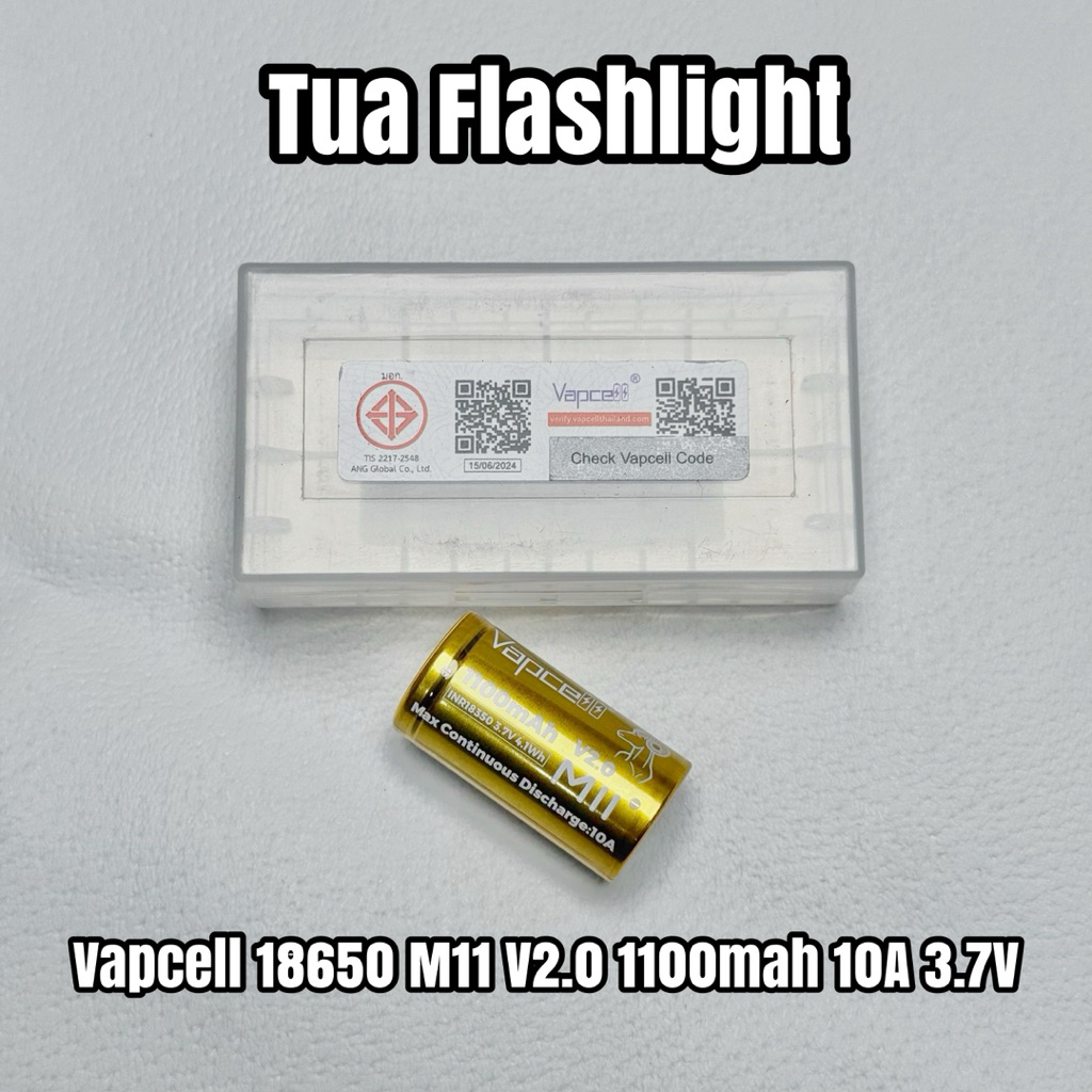 ถ่านชาร์จขนาด 18350 Vapcell M11 V2.0 1100mah 10A 3.7V