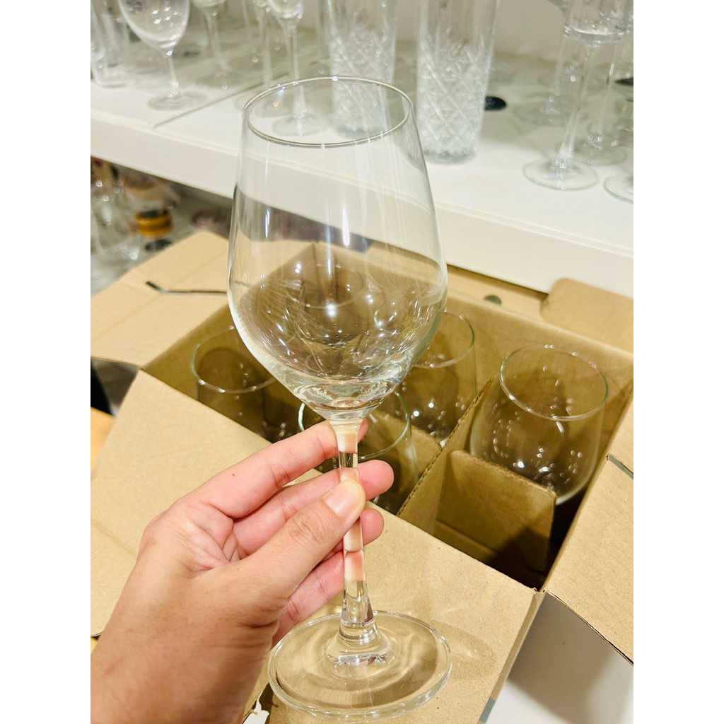 พร้อมส่ง แก้วไวน์ขนาด 425 ml มีความใส สวยหรู (รับประกันแตกเคลมใหม่ให้ทันที)