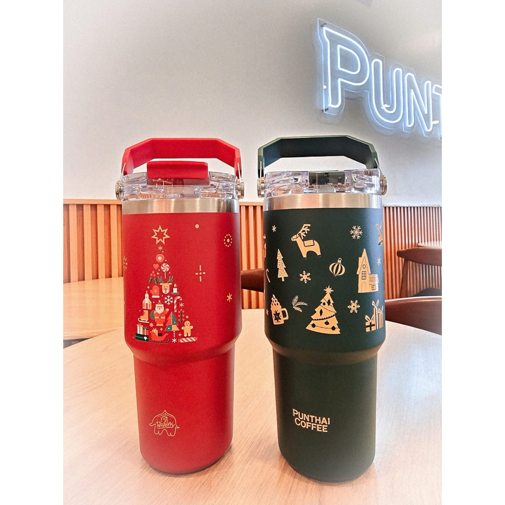 Punthai Happy New Year 2026 แก้วสแตนเลส ด้านในเคลือบเซรามิค