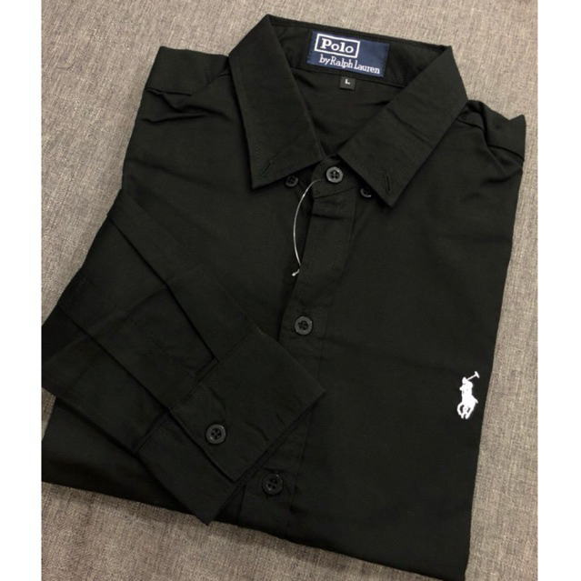 เสื้อเชิ้ตแขนยาว ผ้าOxford(สีดำ)*พร้อมส่ง*