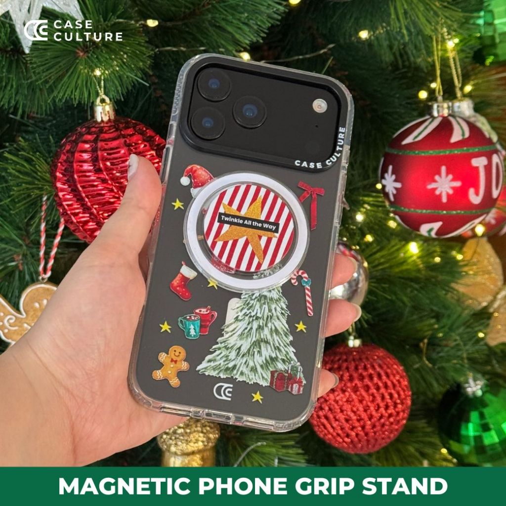 Magnetic Phone Grip Stand ลายใหม่! Twinkle All The Way  🎄🎁 แบรนด์ Case Culture
