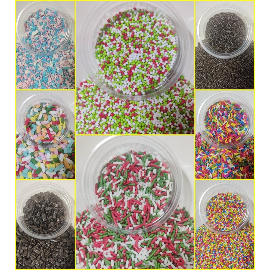 ท็อปปิ้ง เม็ดน้ำตาล น้ำตาลตกแต่งหน้าขนม กระปุกละ 50 กรัม