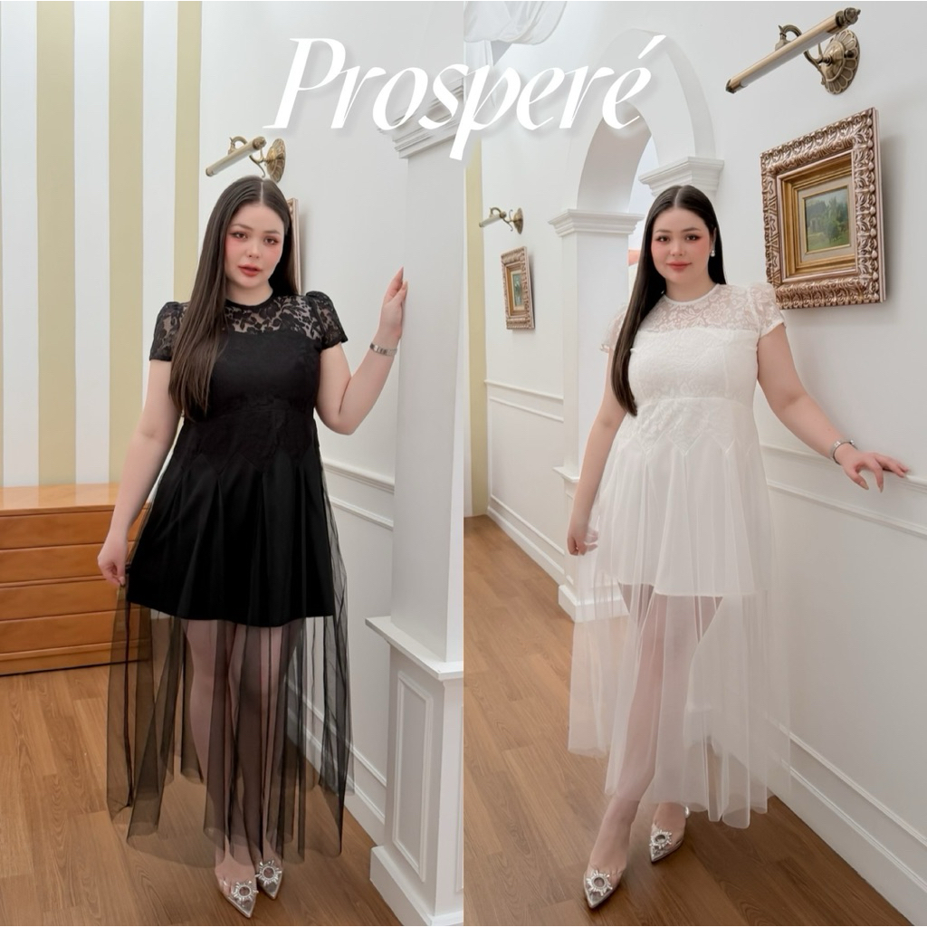 Lady M | Prospered dress plussize เดรสยาว ผ้าลูกไม้ สำหรับสาวอวบ ดีไซน์สวย เริ่ด มงลง ใส่ดินเนอร์ งานปาร์ตี้ โอกาสพิเศษ
