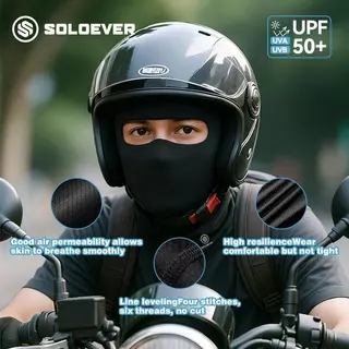 SOLOEVER Full Mask ผ้าคลุมหัวกันแดดสำหรับกิจกรรมกลางแจ้ง ป้องกันรังสี UV UPF50+ เหมาะสำหรับกิจกรรมกลางแจ้ง