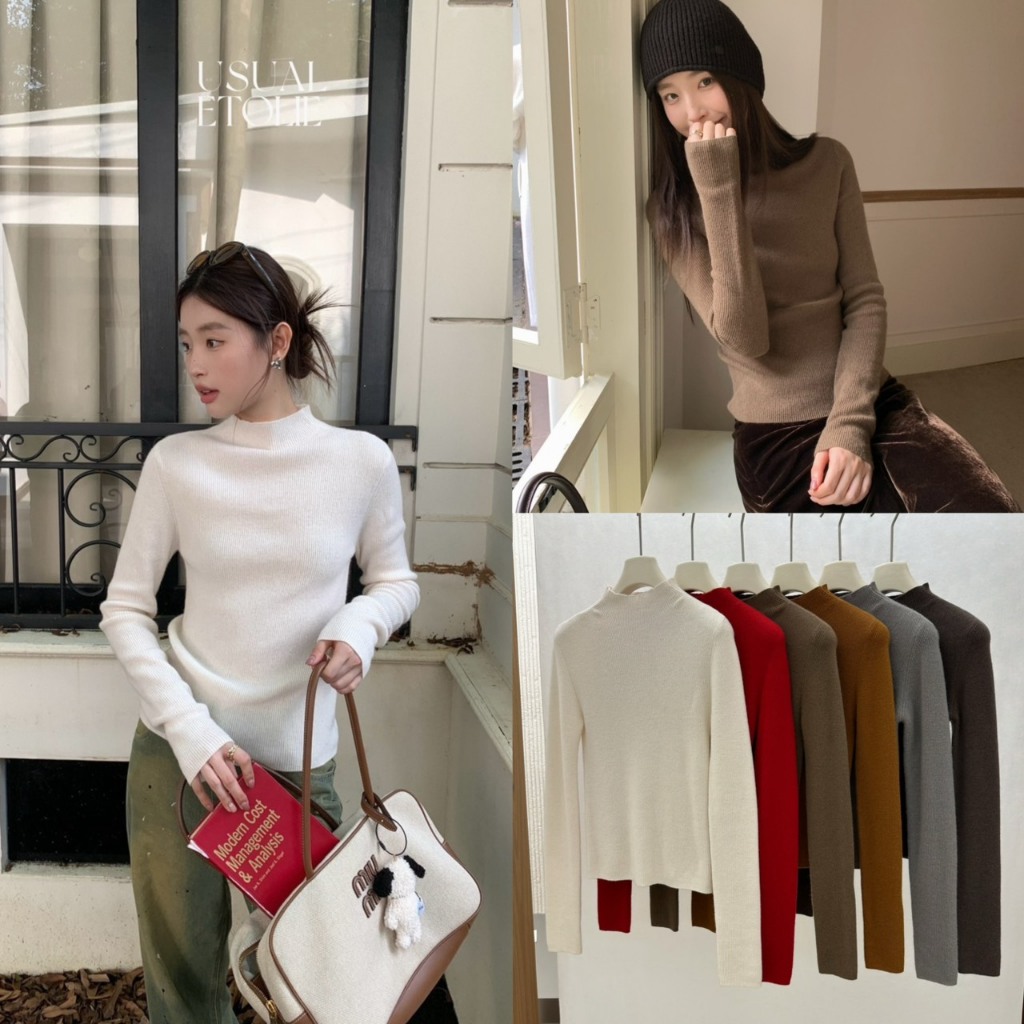 เสื้อแขนยาวคอเต่าผ้านิ่มรุ่น DM6898 TAG DT 🇰🇷