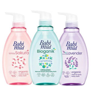 [3 ขวด] เบบี้มายด์ ผลิตภัณฑ์อาบน้ำและสระผม Babi Mild Head & Body Baby Bath (380x3 มล.)