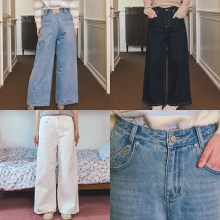 CHUUCHOP - (XS-4XL) Jacky Jeans กางเกงยีนส์ขากระบอกใหญ่ เก็บสัดส่วนได้ดี(CJ002)