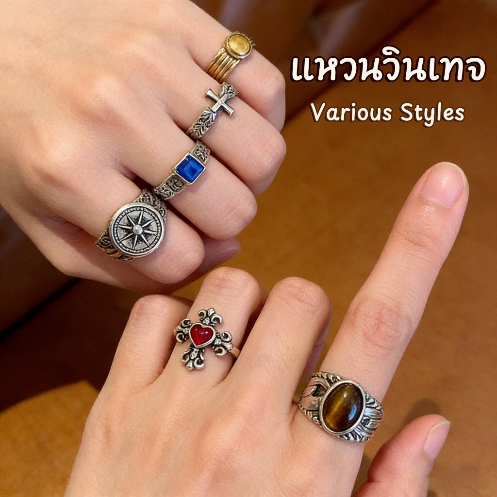 แหวน สำหรับผู้หญิง ผีเสื้อ สไตล์เกาหลี แฟชั่น ins สำหรับผู้หญิง สำหรับผู้หญิง คุณภาพสูง retro COD