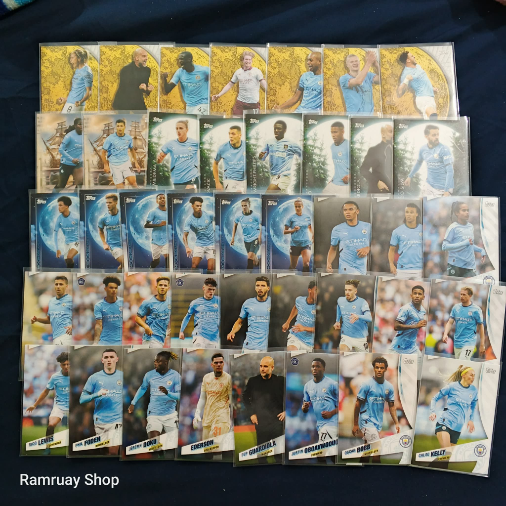 Topps การ์ดบอล Manchester City Base Bluemoon Moon การ์ดหนา น่าสะสม ของแท้ ส่งไว