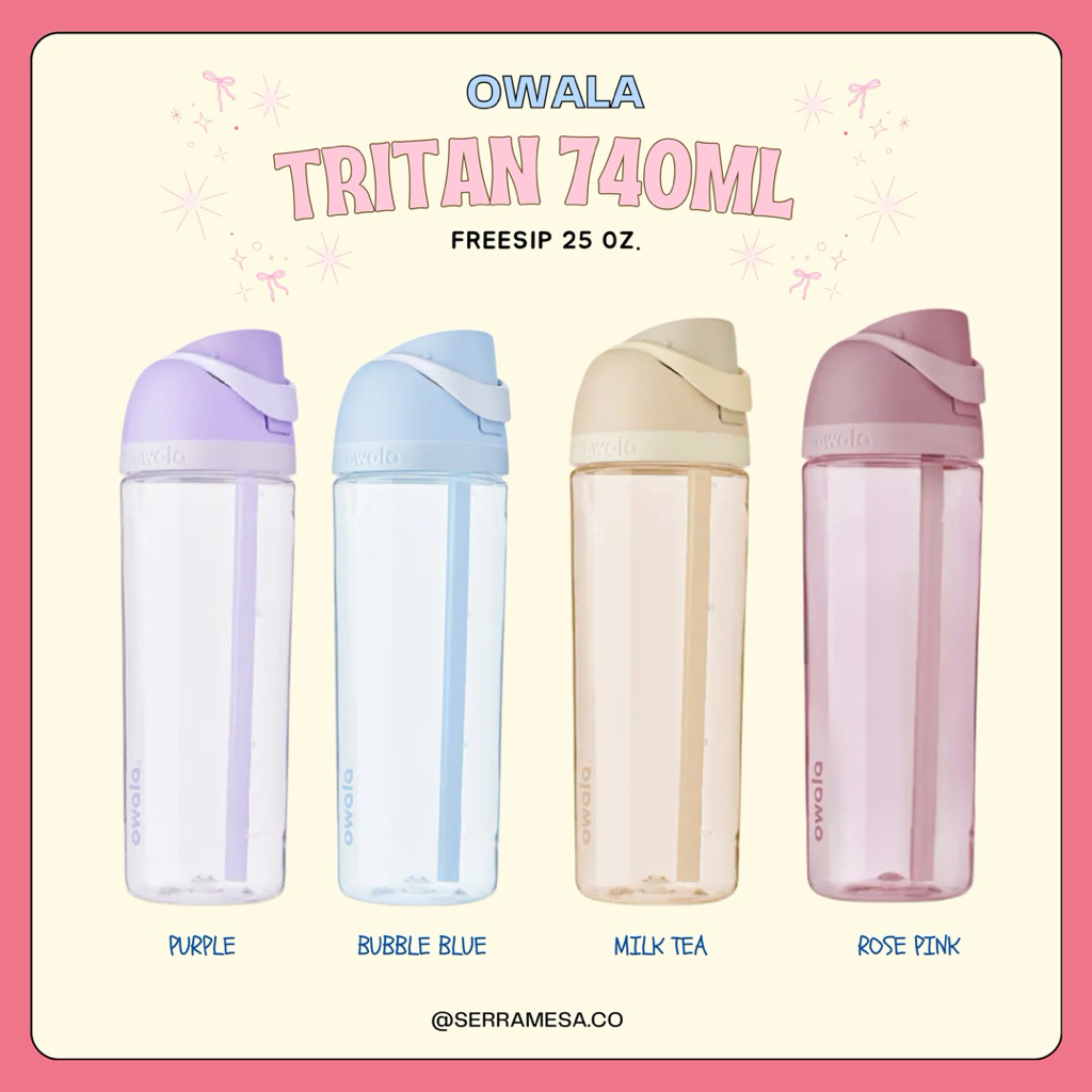 พร้อมส่งจากไทย owala freesip tritan 25 oz. แบบใสน่ารักมากๆ ของแท้ 1000%