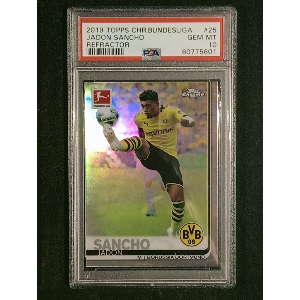 Jadon Sancho Rookie Card 2019 Topps Chrome Bundesliga Refractor PSA 10