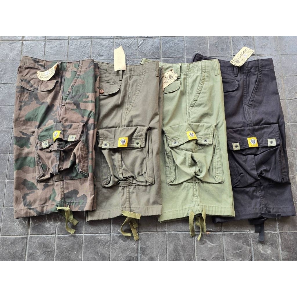 กางเกง4ส่วนสีพื้น*รุ่นเนื้อผ้าหนา กางเกงขาสั้นหลายกระเป๋า งานส่งนอก