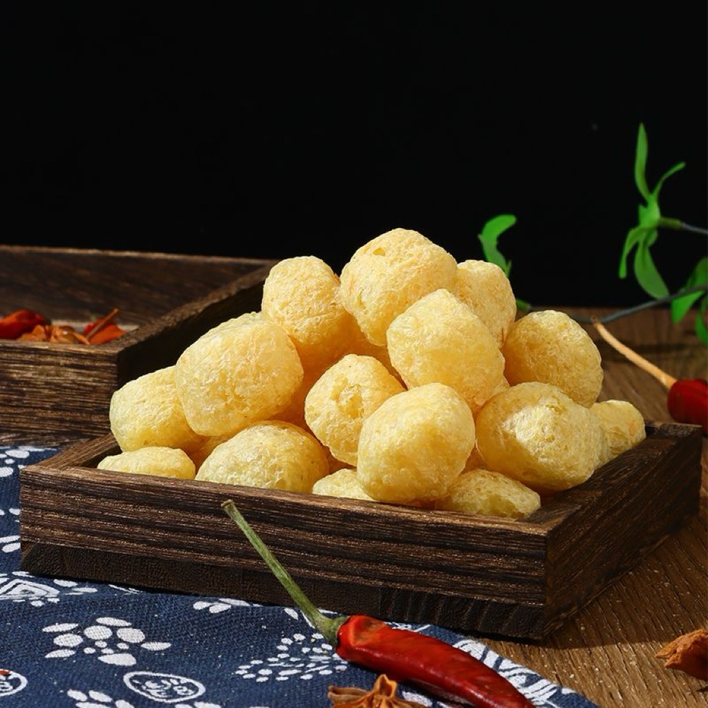 โปรตีนเกษตร ก้อนฟองเต้าหู้ อาตาตู้ ลูกเล็ก อาหารเจ300g (素丸子/အသားတု)