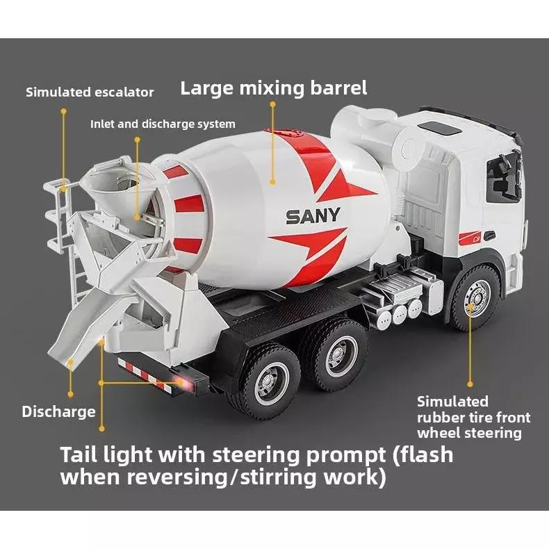 Huina SY537 รถบังคับโม่ปูน Sany RC Cement Mixer Truck 2.4GHz ดีไซด์สมจริง thumbnail 6