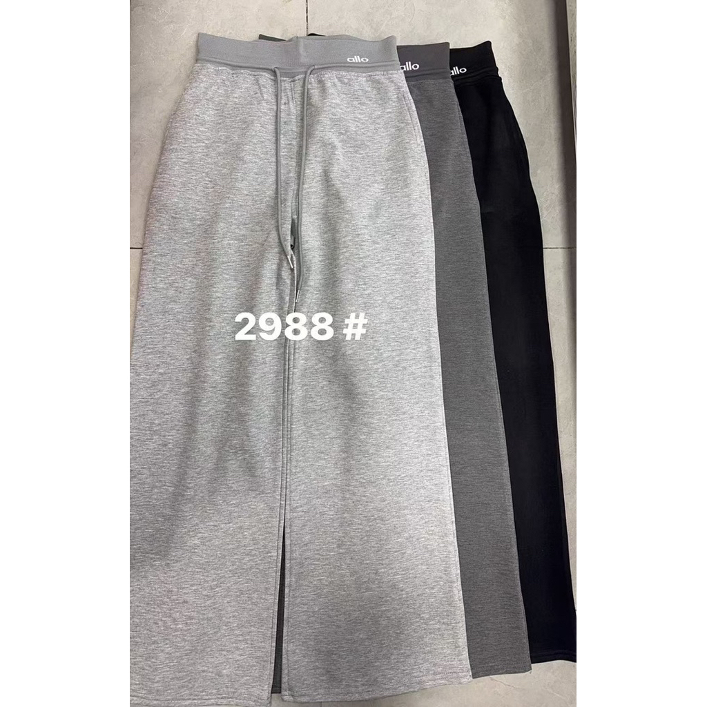 กางเกงขากระบอกเเอวสปอร์ต ปักallo เอวสปอร์ต แต่งเป๋าหลัง งานผ้าวอร์มนาโน #2988 - รูปที่ 2