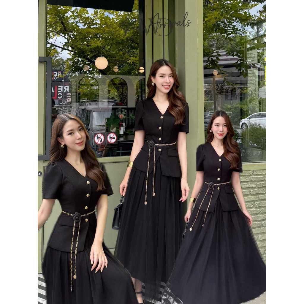 ชุดเรียบสวย ชุดไปงานสีขาว สีดำ Winelada - รูปที่ 7