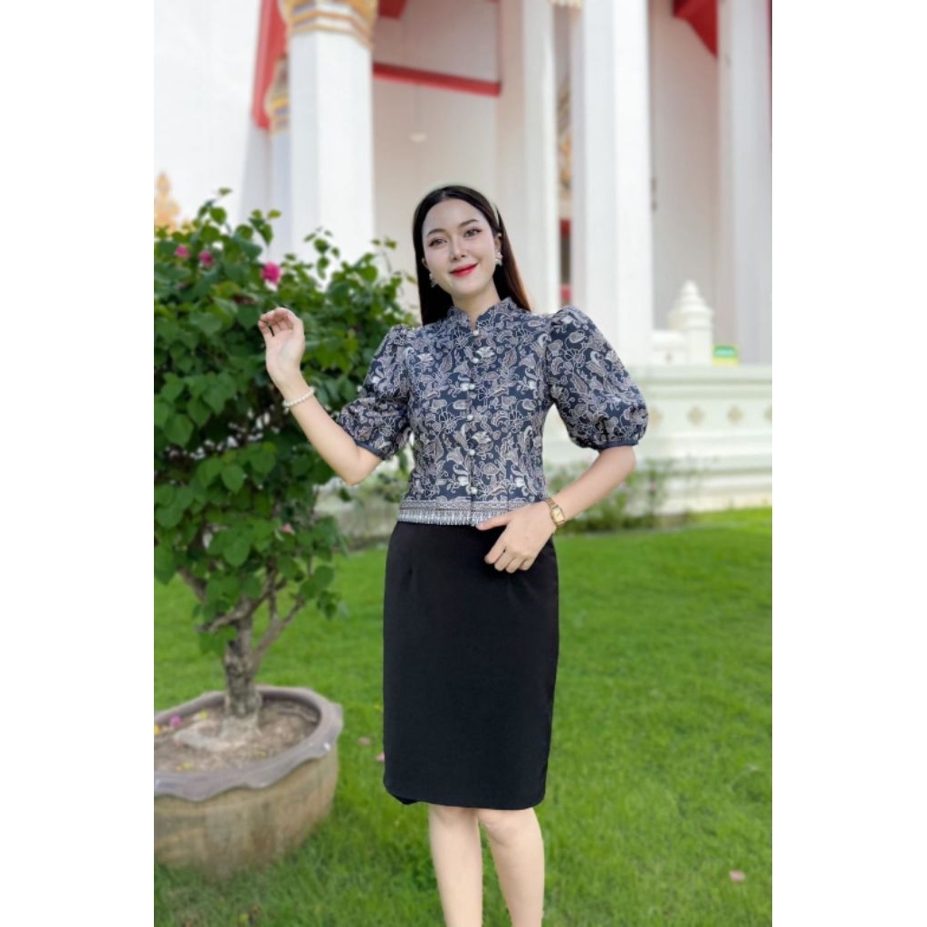 เสื้อผ้าคอตตอลลายดอกไม้ ผ้าใส่สบายงานอัดกาวทั้งตัวเนี้ยบมากใส่ออกงานได้ค่ะ - รูปที่ 6