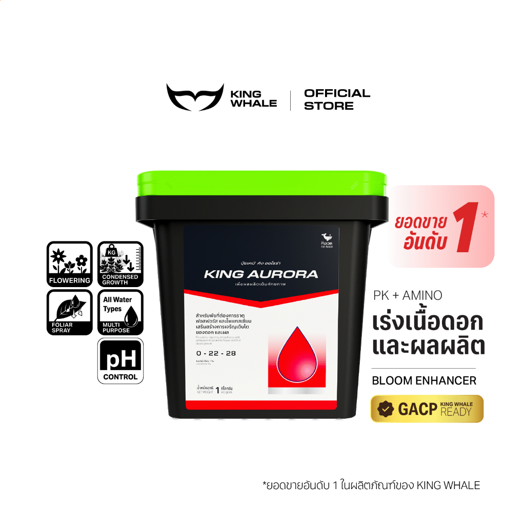 ออโรร่า (AURORA) | PK+Amino เร่งการสร้างเนื้อดอก และผลผลิต | KING WHALE คิงเวล – โปรปัง