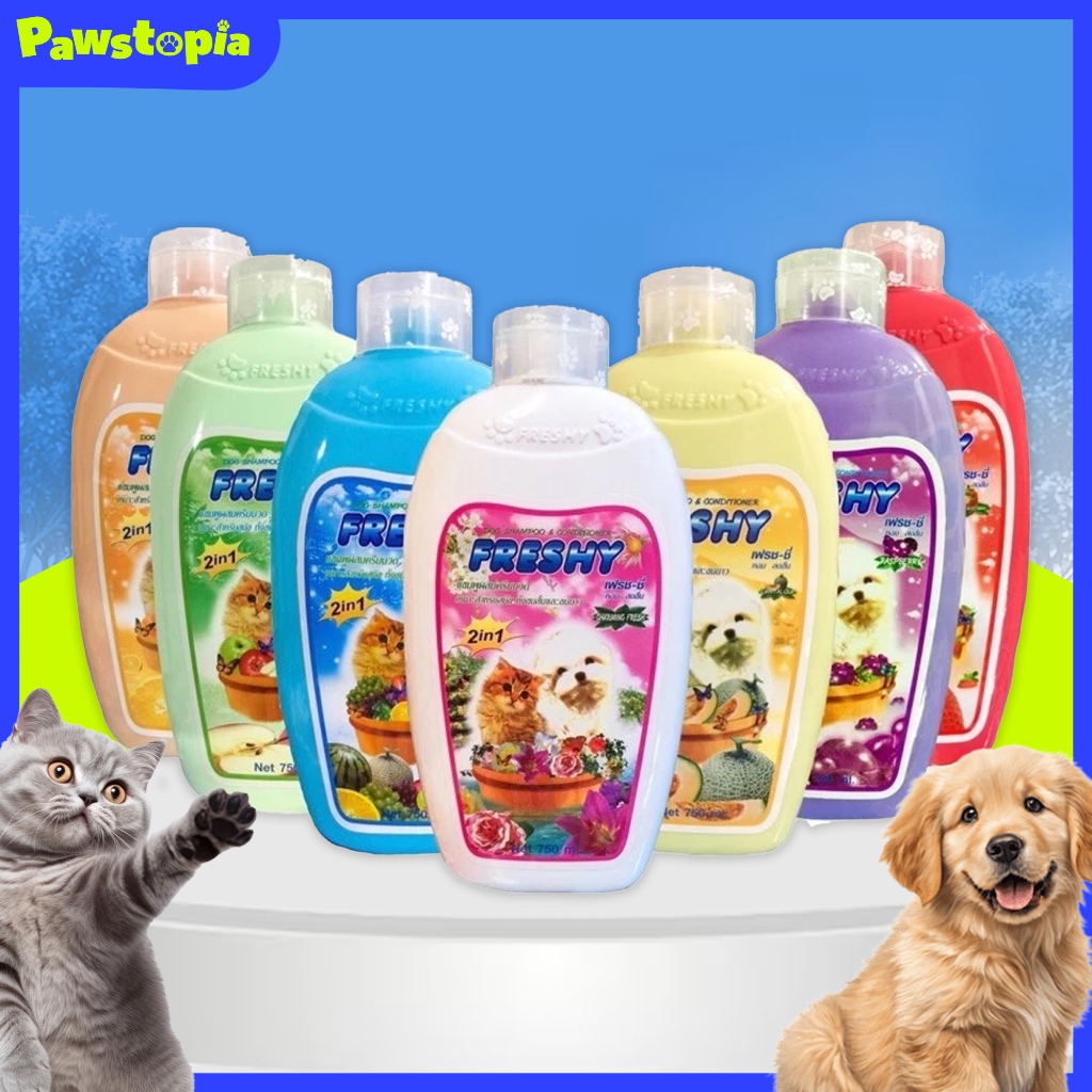 Freshy Dog & Cat Shampoo and Conditioner แชมพูผสมครีมนวดสำหรับสุนัขและแมว 750 ml.