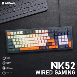 คีบอร์ดเกมมิ่ง Nubwo NK-52 NK-56 Gaming Keyboard คีย์บอร์ดมีไฟ มี knob ประกันศูนย์ 1 ปี