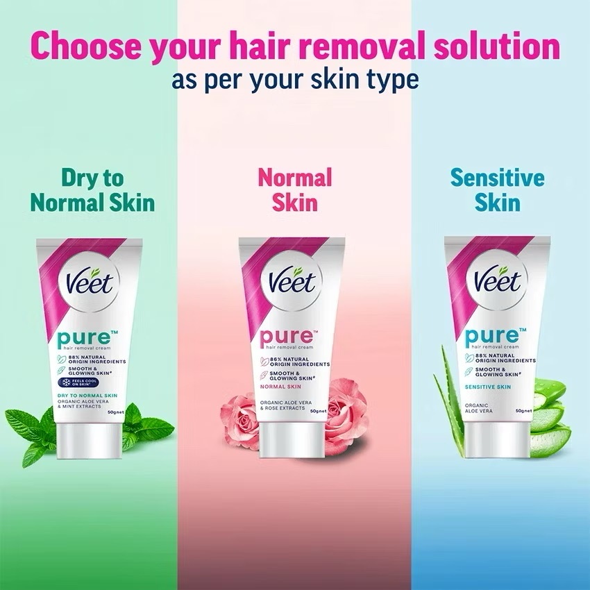 (ซื้อในไลฟ์ 44 บาท) โพสต์เก่าโดนลบ Veet วีท ครีมขจัดขน ขจัดขน มีหลายสูตร Hair Removal Cream  (เลือกสูตรด้านใน)