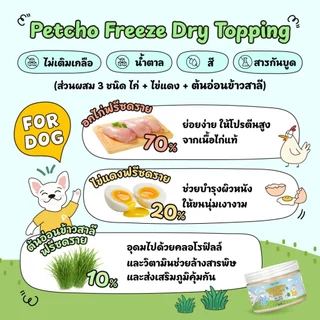 Petcho ผงโรยอาหาร กลิ่นหอม เพิ่มความอร่อย เสริมโปรตีน ผงโรยข้าวแมว ปราศจากเกลือ และสารกันบูด