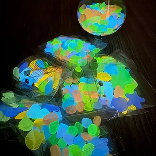 100ชิ้น หินเปล่งแสง หินตู้ปลา DIY หินเรืองแสงสำหรับตกแต่งตู้ปลา สำหรับตกแต่งสวนและตู้ปลา