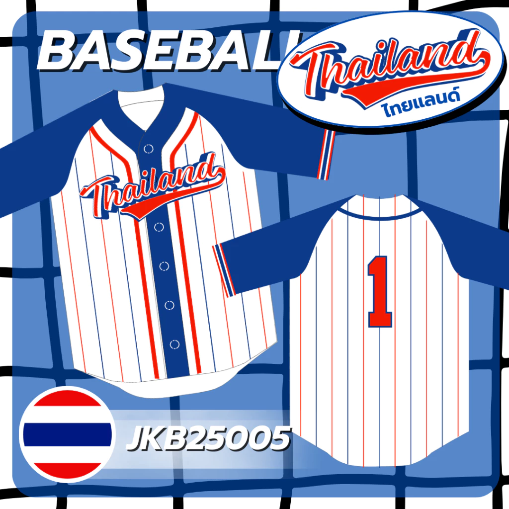 JK SPORT_THAILAND (JKB25005) เสื้อเบสบอล แห้งเร็วระบายอากาศได้ใส่สบาย ใส่ได้ทุกเพศ ปรับเข้ากับสไตล์ของคุณเอง
