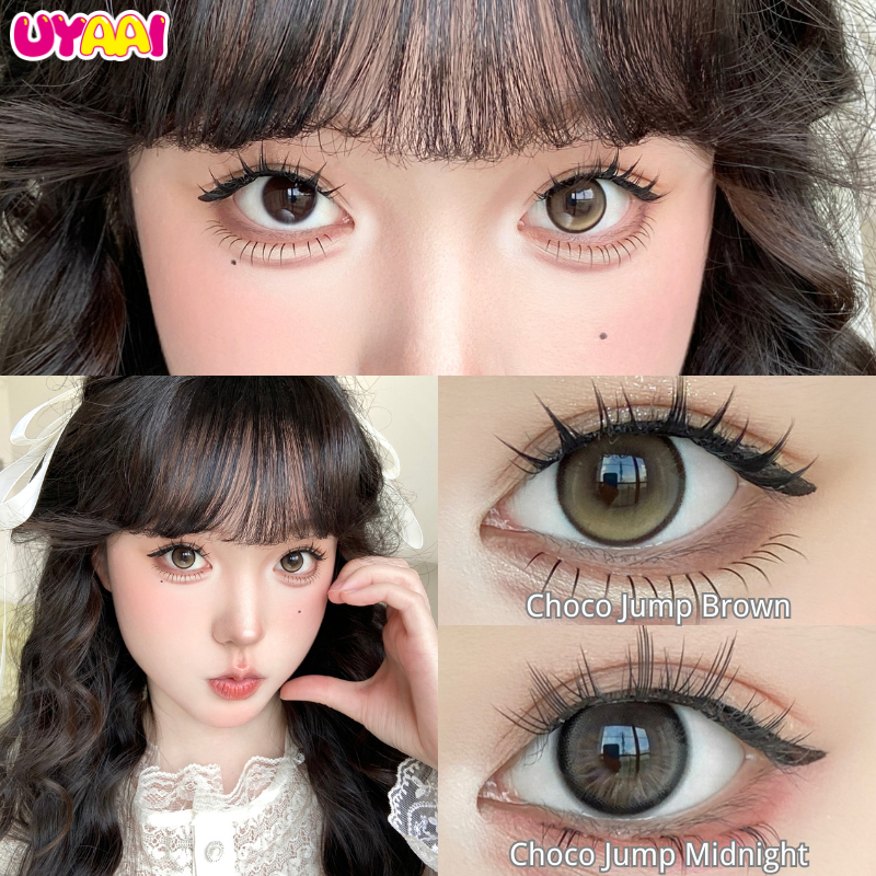 คอนแทค UYAAI 1 คู่คอนแทคเลนส์สี  Choco Jump Series รายเดือน ชุดคอนแทคเลนส์ คอนแทคเลนส์ตาโต 14.5mm