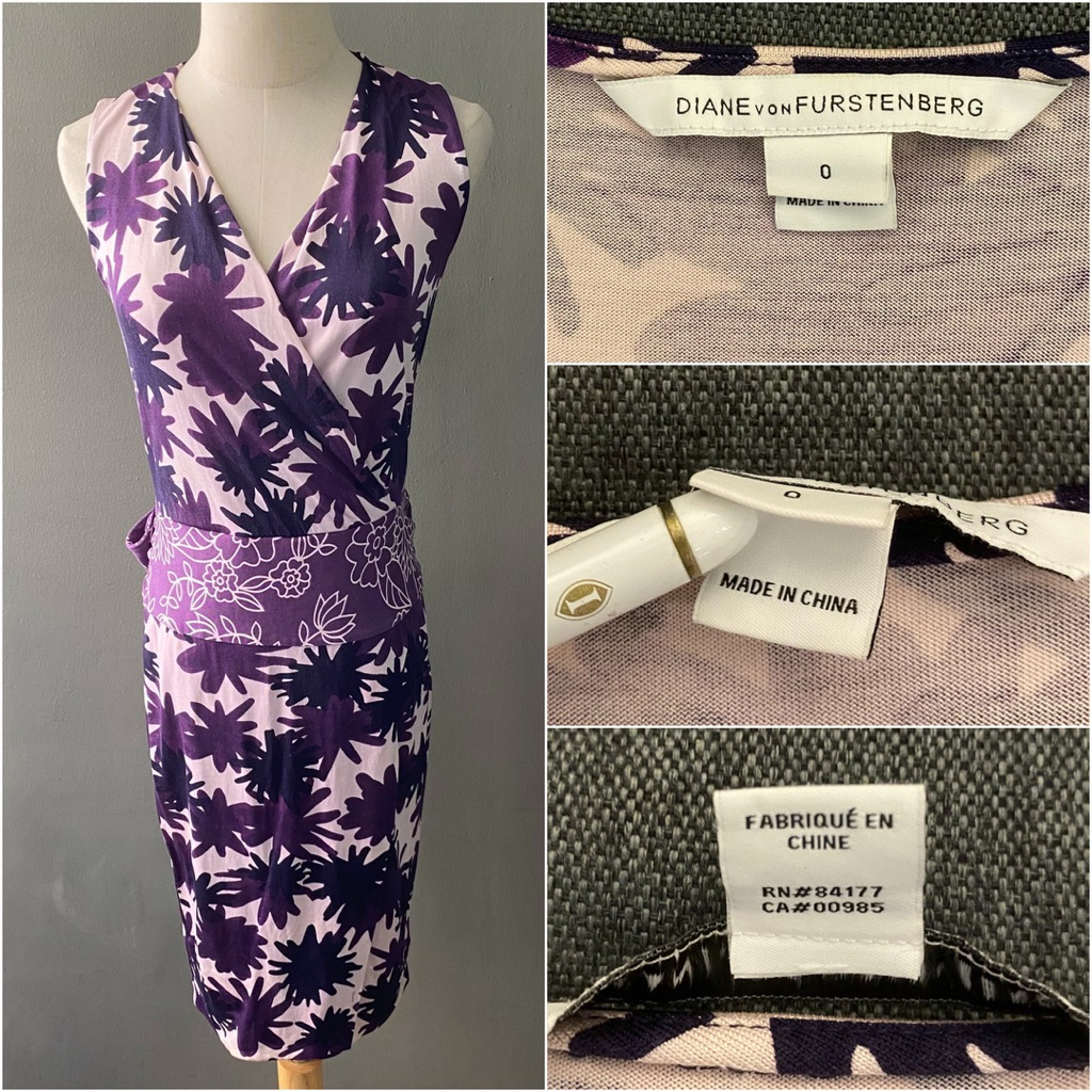 USED DVF floral silk dress size 0