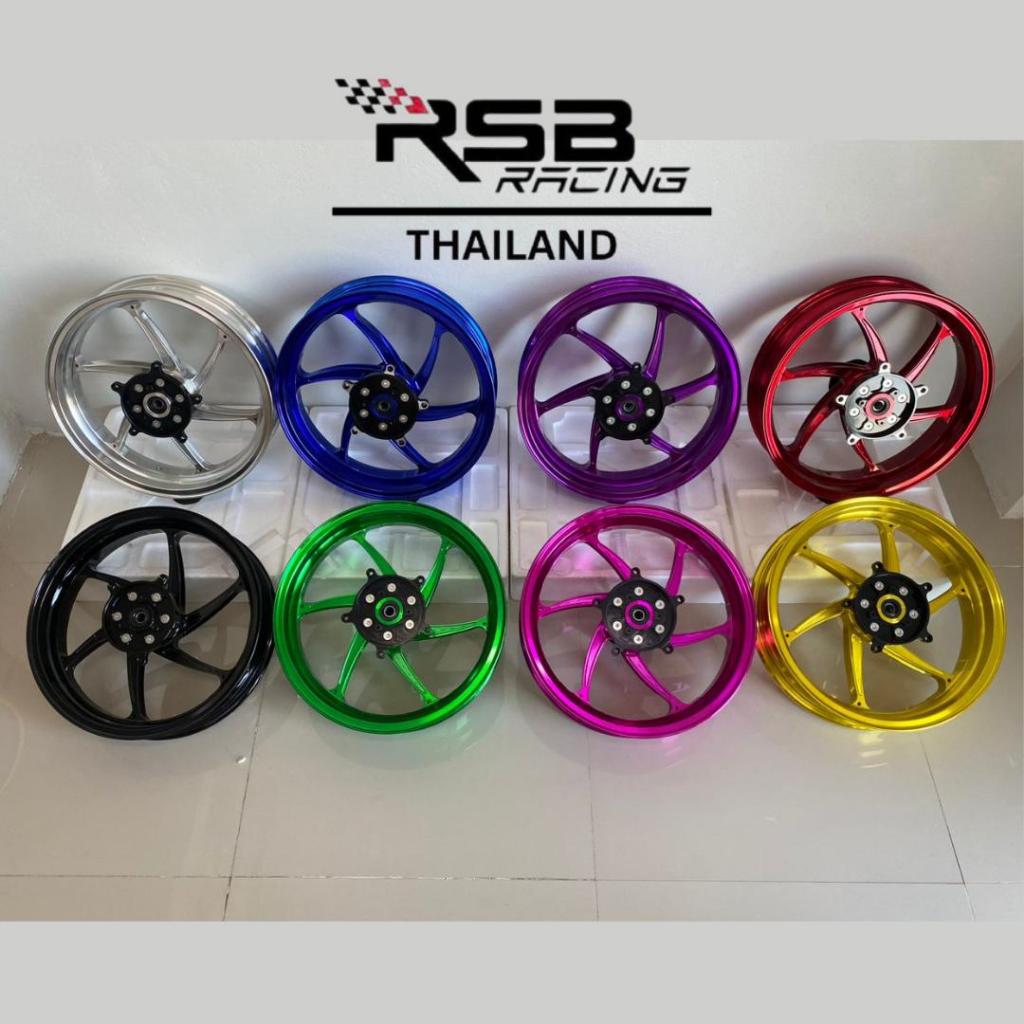 ล้อแม็กแต่ง CNC XMAX 300 ลาย 6 ก้าน (หน้า 15" / หลัง 14") อลูมิเนียมพรีเมียม แบรนด์ RSB Racing (ปี 2017-2026)